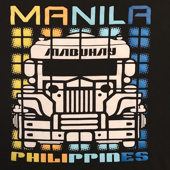 Paraiso Manila Philippines Graphic Tee Adult Size XL Mabuhay Retro Jeep Black - Picture 2 of 4
